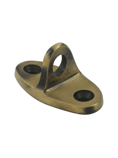 Solid-Brass Eye Loop for Hook and Eye in Antique Brass.